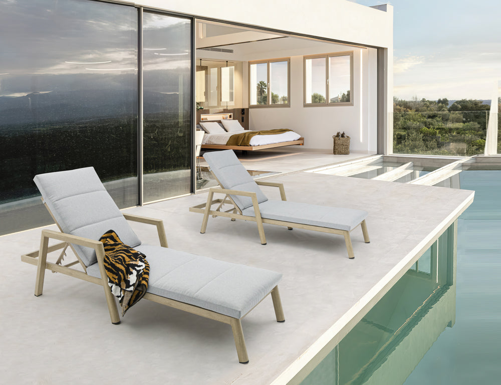 Tumbona Harmony aluminio efecto madera. | Kubu #