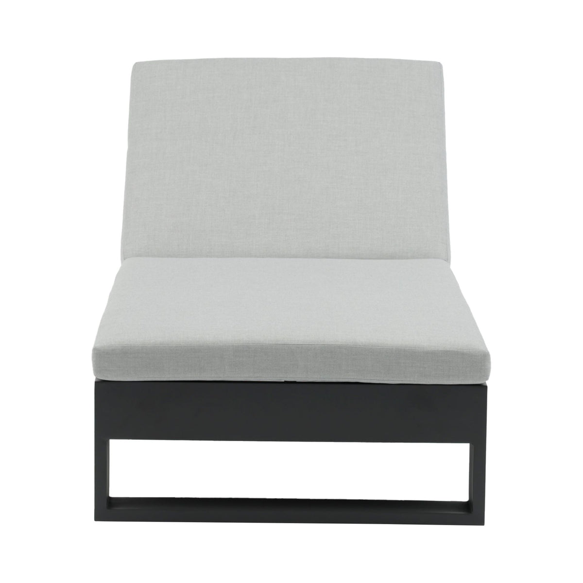 Tumbona Niland aluminio antracita y cojinería gris medio | KUBU #