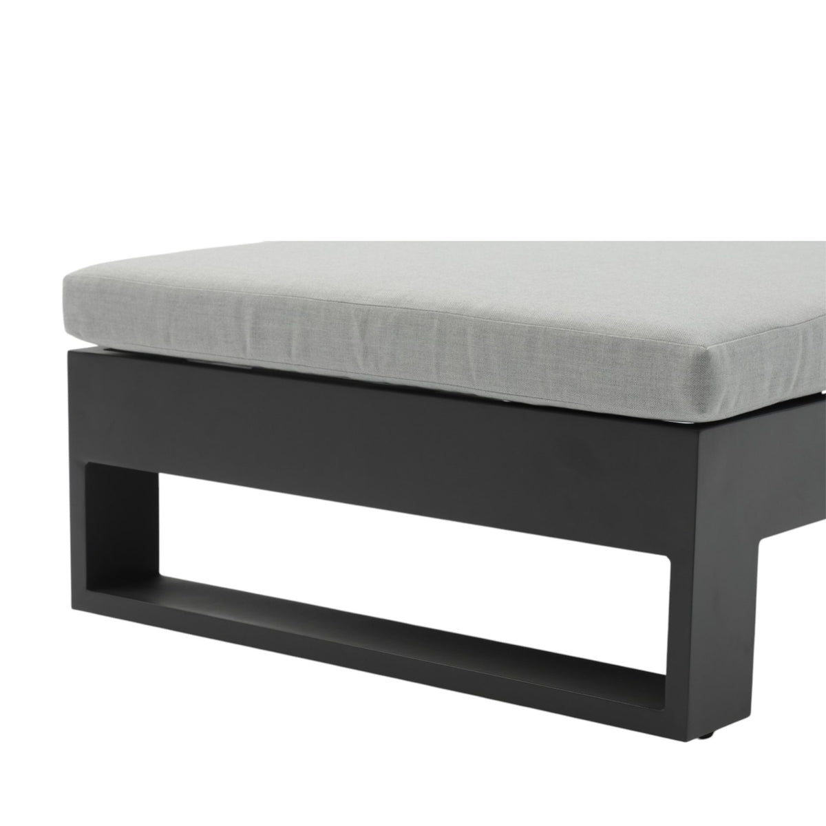 Tumbona Niland aluminio antracita y cojinería gris medio | KUBU #