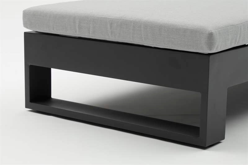 Tumbona Niland aluminio antracita y cojinería gris medio | Kubu #