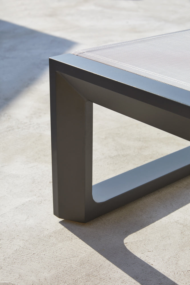 Tumbona Onix aluminio antracita textilene gris medio | Kubu #