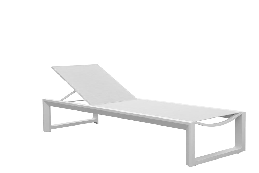 Tumbona Onix aluminio blanco textilene gris claro | Kubu #