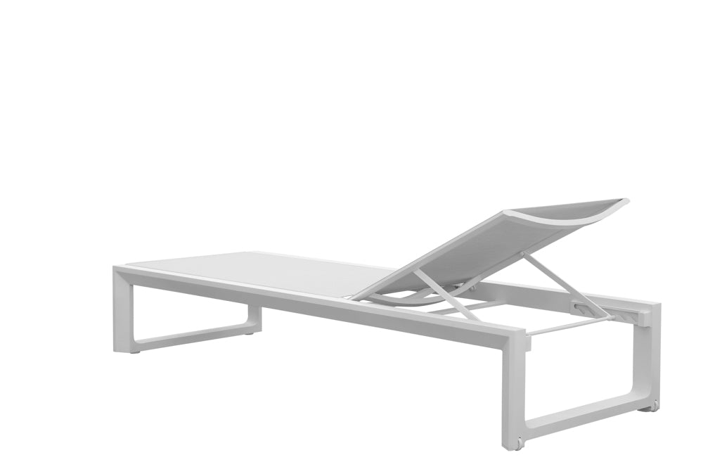 Tumbona Onix aluminio blanco textilene gris claro | Kubu #