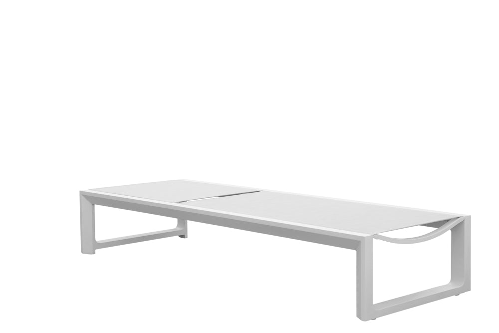 Tumbona Onix aluminio blanco textilene gris claro | Kubu #