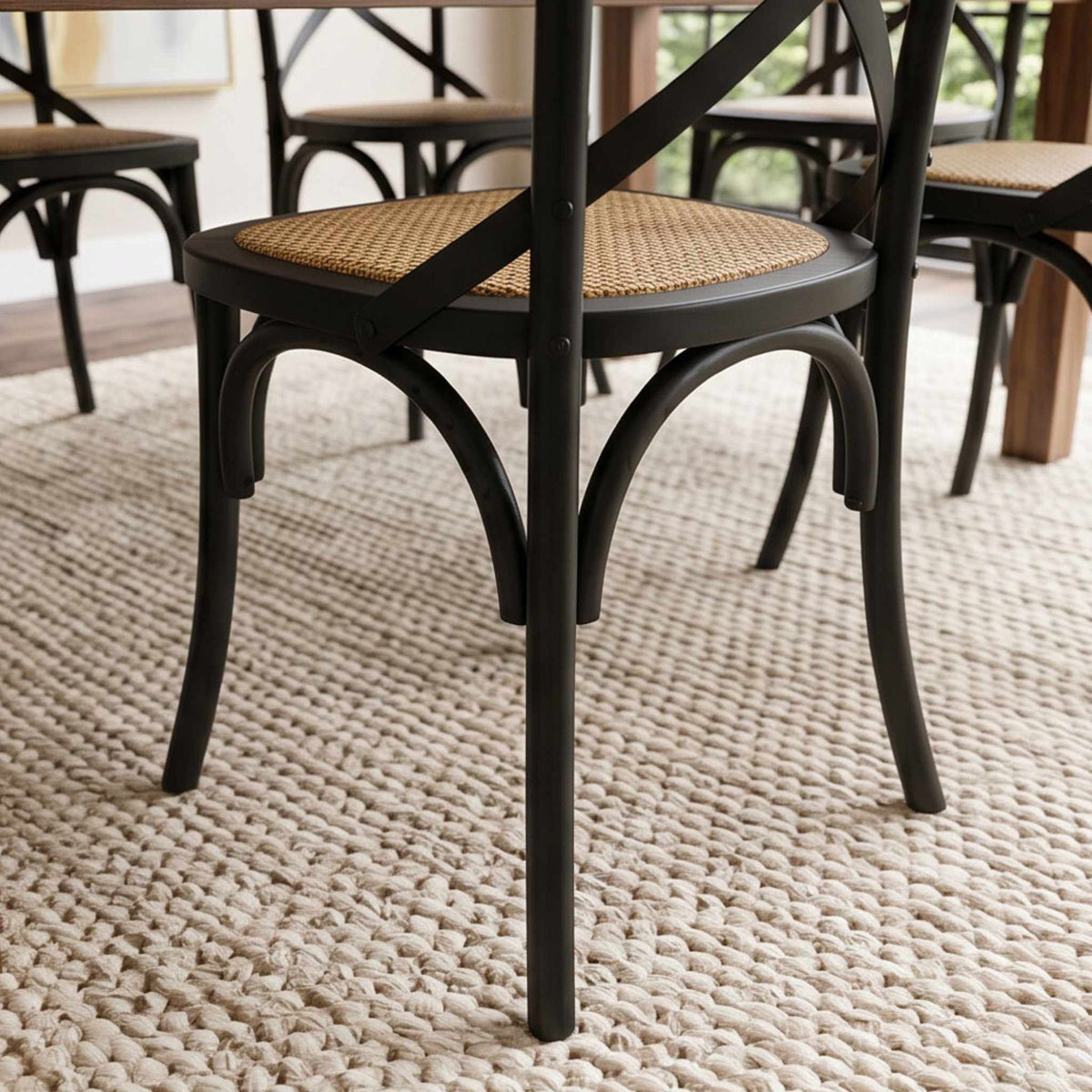 Silla de comedor Cross Back Black