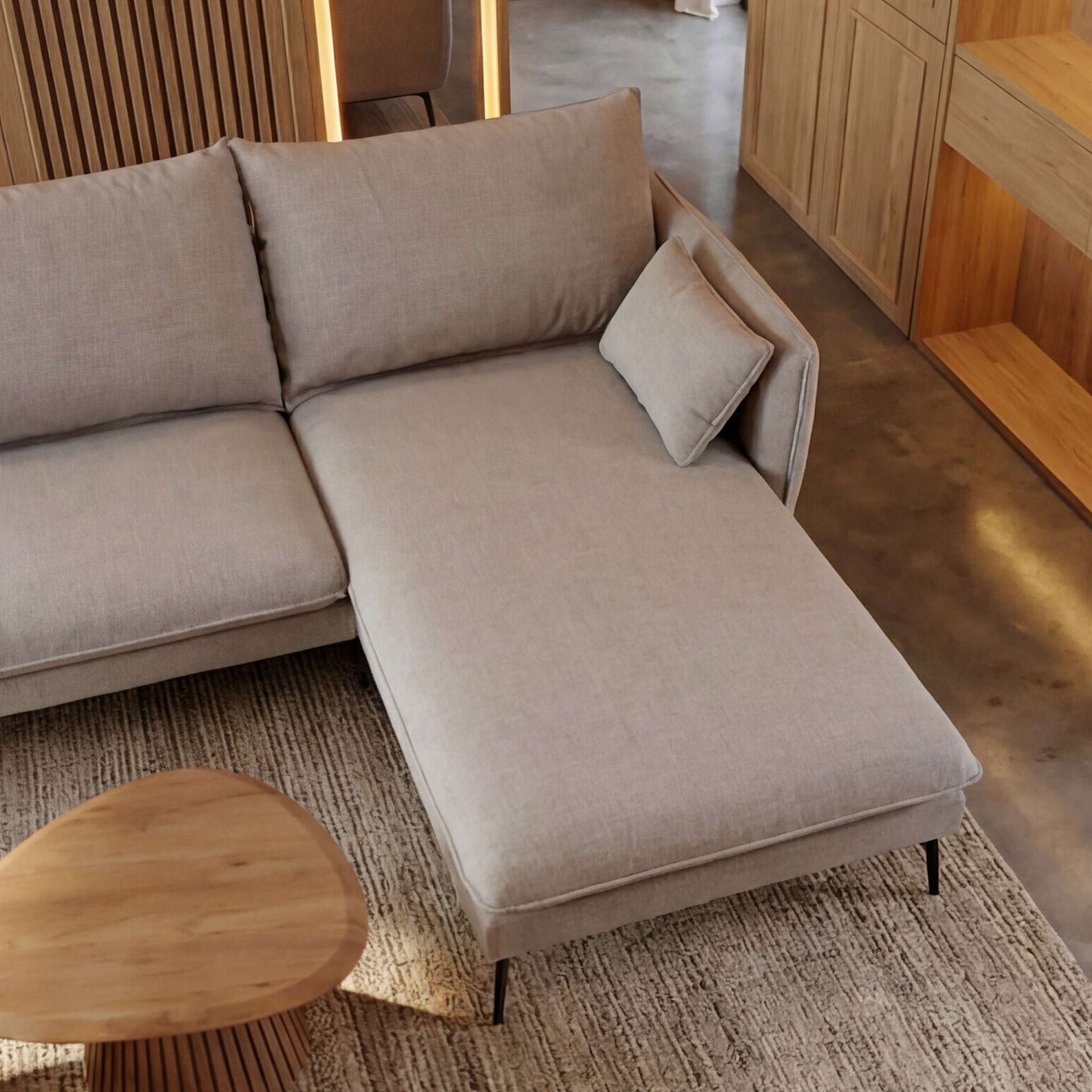 Sofá Albury Chaise Longue Derecha Blanco Perla