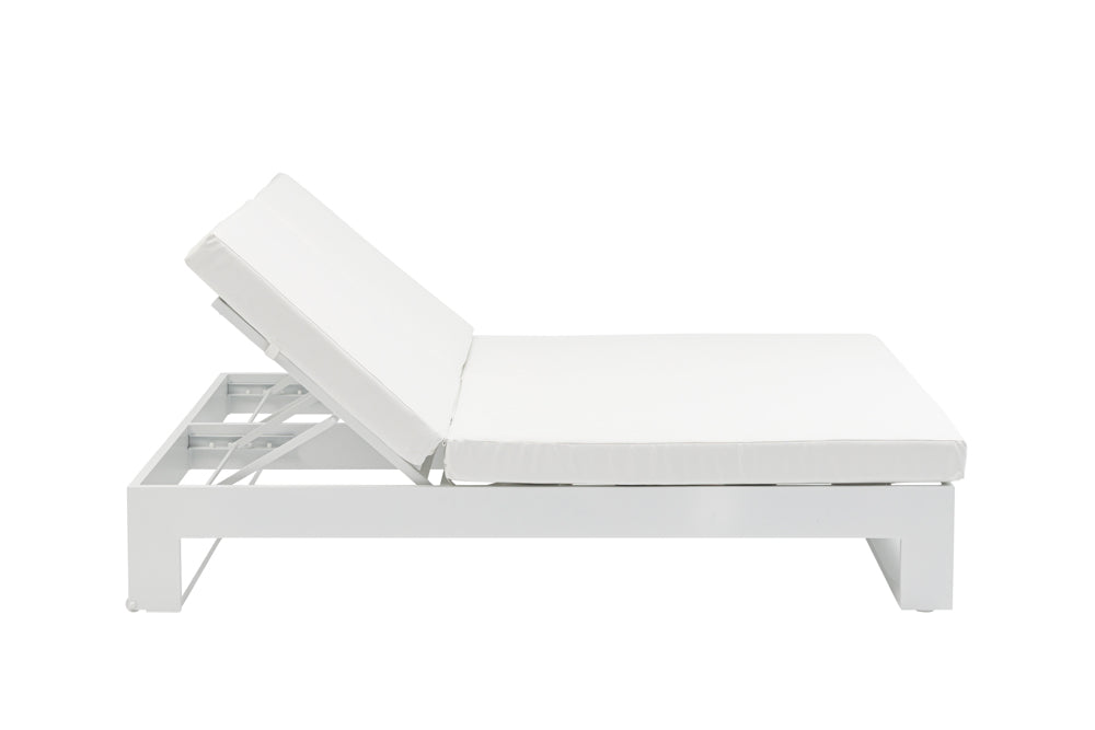 Daybed Niland aluminio blanco y tejido náutico blanco | Kubu #
