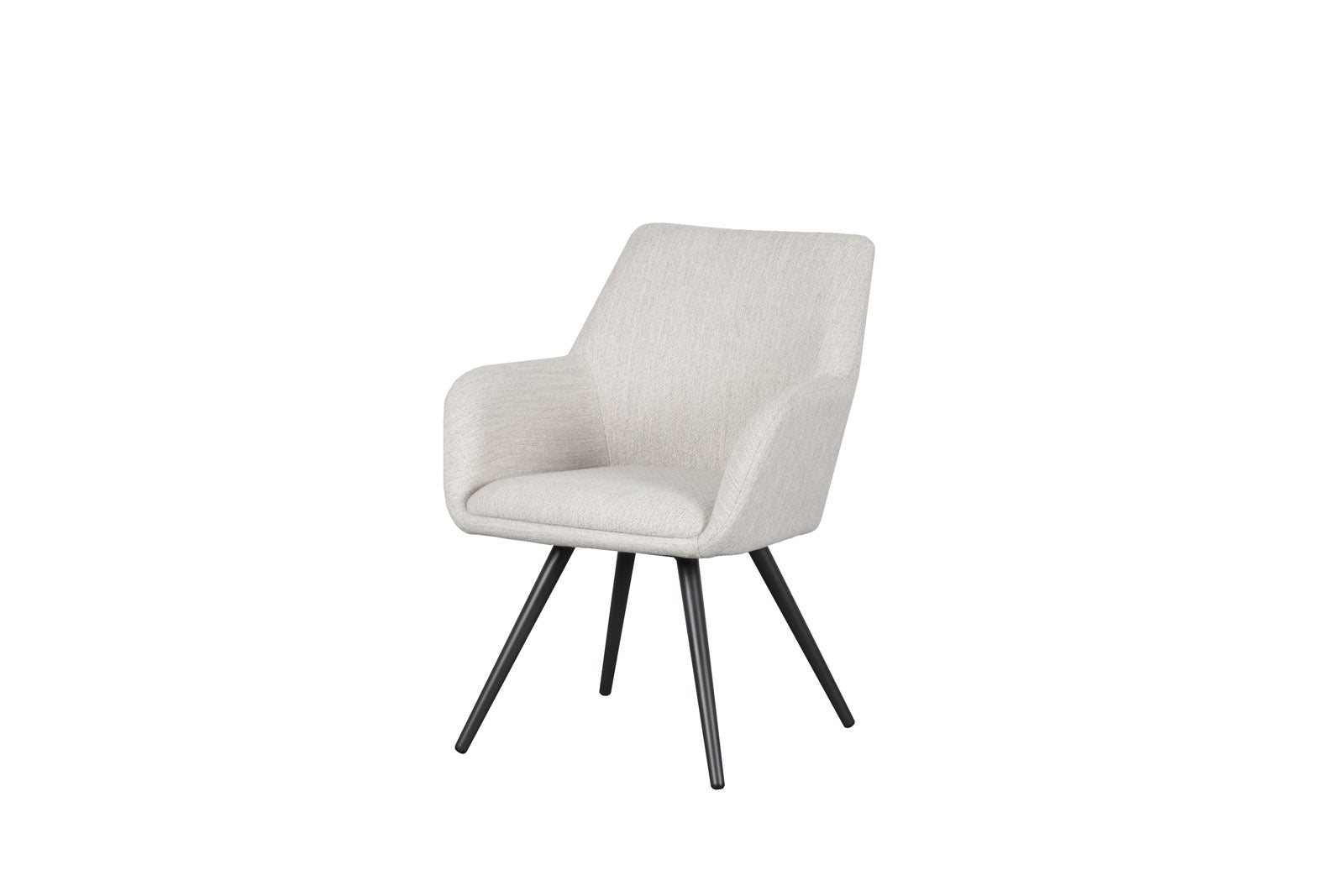 Silla de comedor Eren aluminio antracita textil beige. | Kubu #