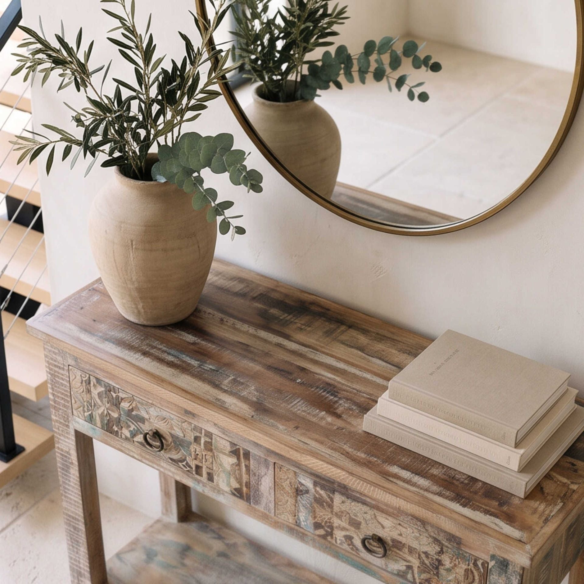 Recibidor consola Alhmirah 100x35x80cm | Madera de Mango