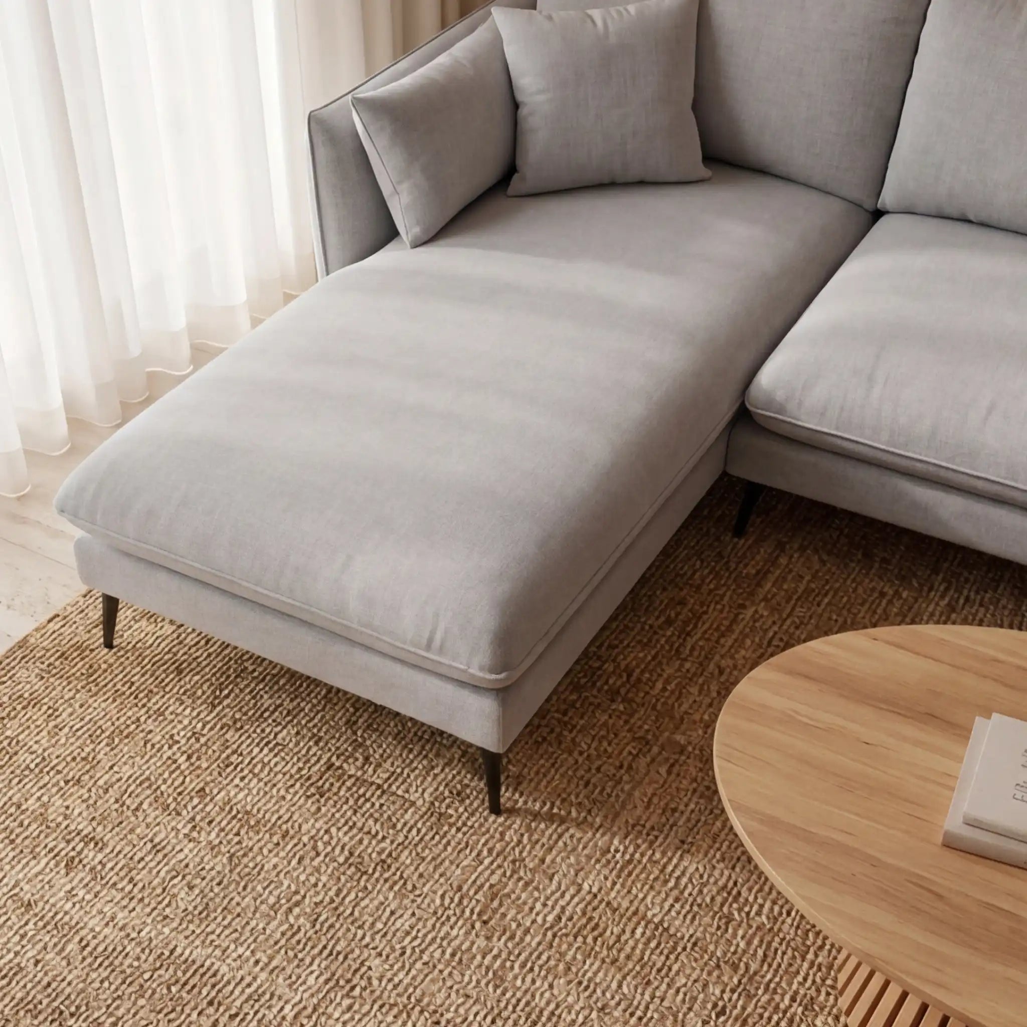Sofá Albury Chaise Longue Izquierda Blanco Perla | KUBU