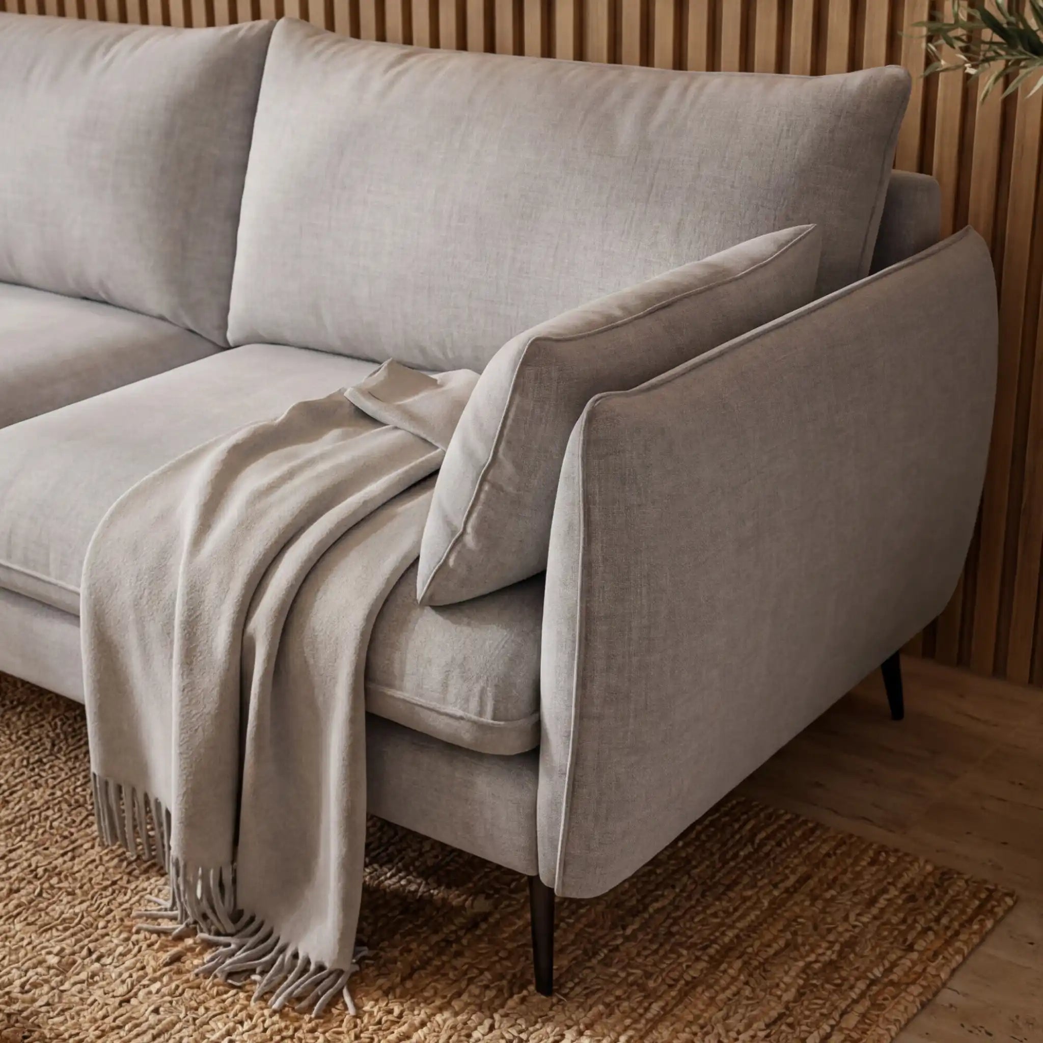 Sofá Albury Chaise Longue Izquierda Blanco Perla | KUBU