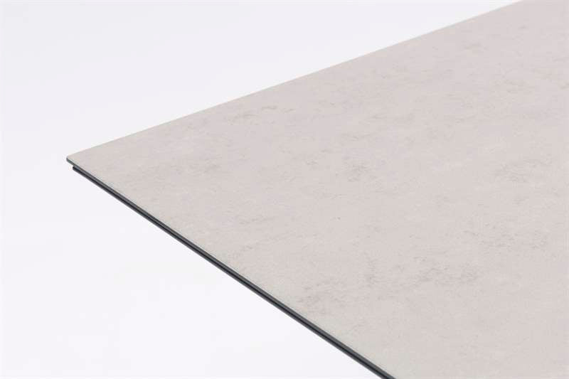 Mesa elevable Isabela 140x75x50/74 aluminio antracita con cristal cerámico gris claro. | Kubu #