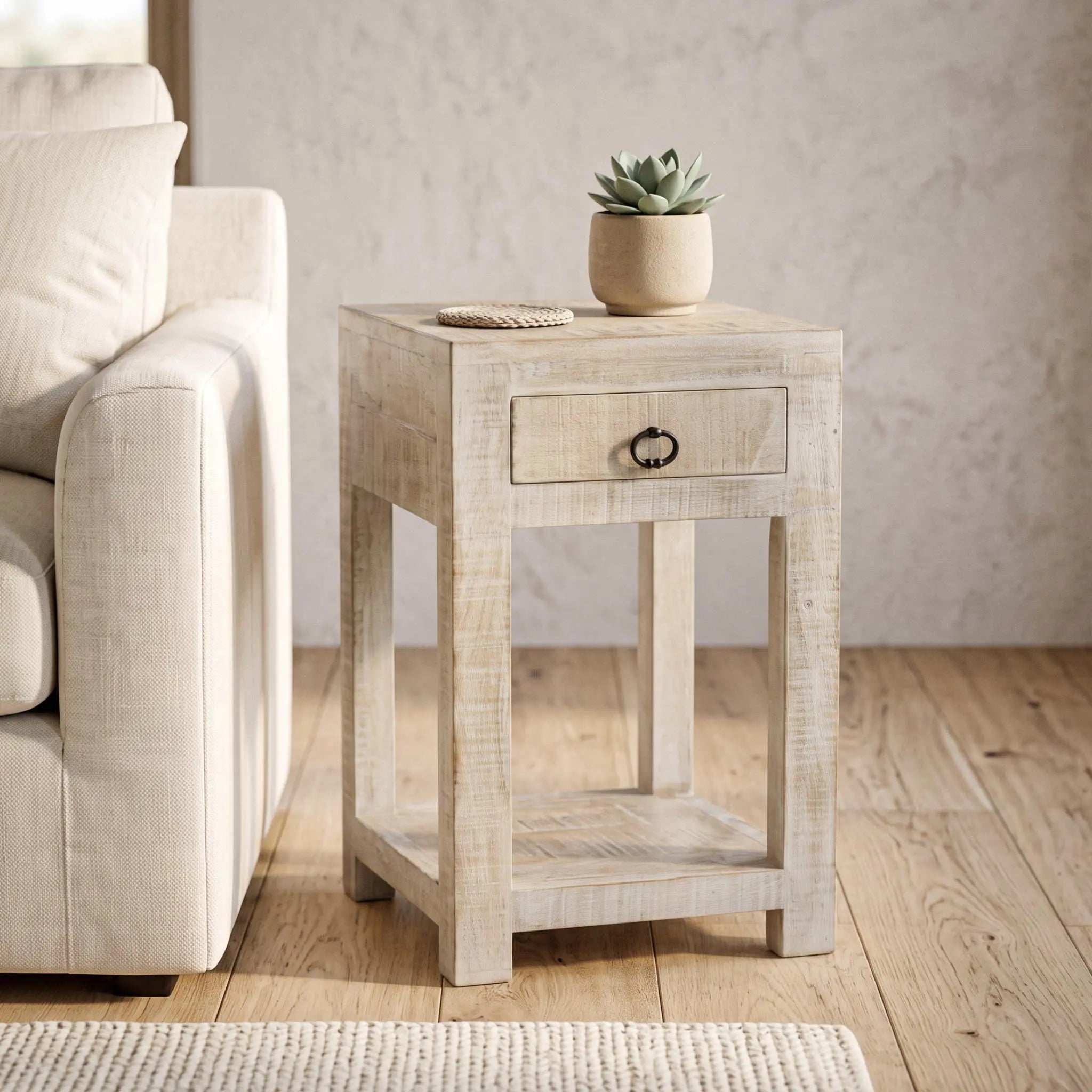 Mesa auxiliar Goa 35x35x60cm | Madera de Mango