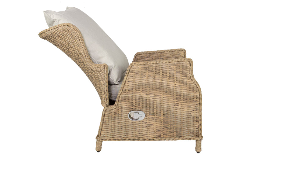 Butaca relax Oregón multiposición aluminio y ratán sintético | Kubu #