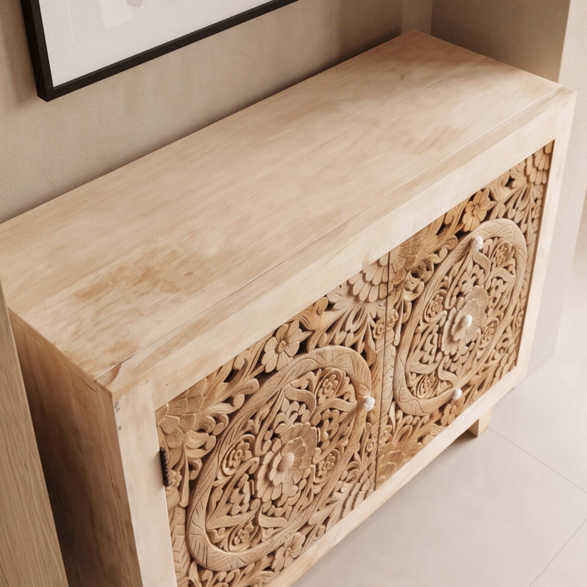 Mueble 1 puerta 3 cajones Borneo 100X40X80cm | Madera de Mango