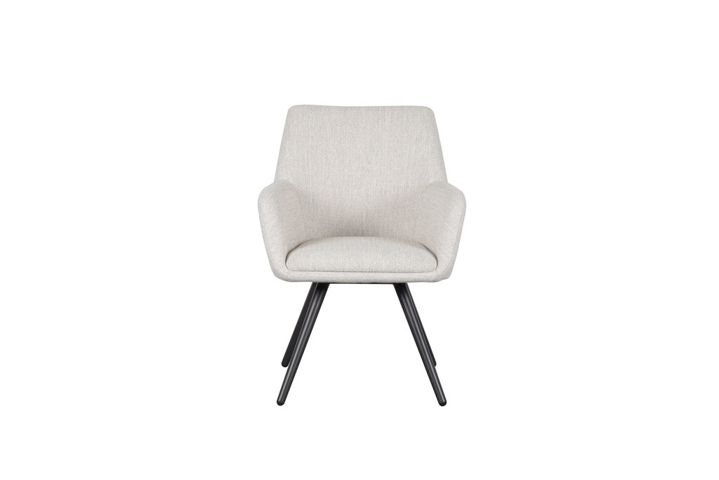 Silla de comedor Eren aluminio antracita textil beige. | Kubu #