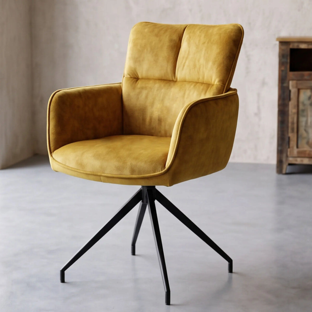 Silla de comedor con brazos Luxton Gold | Kubu