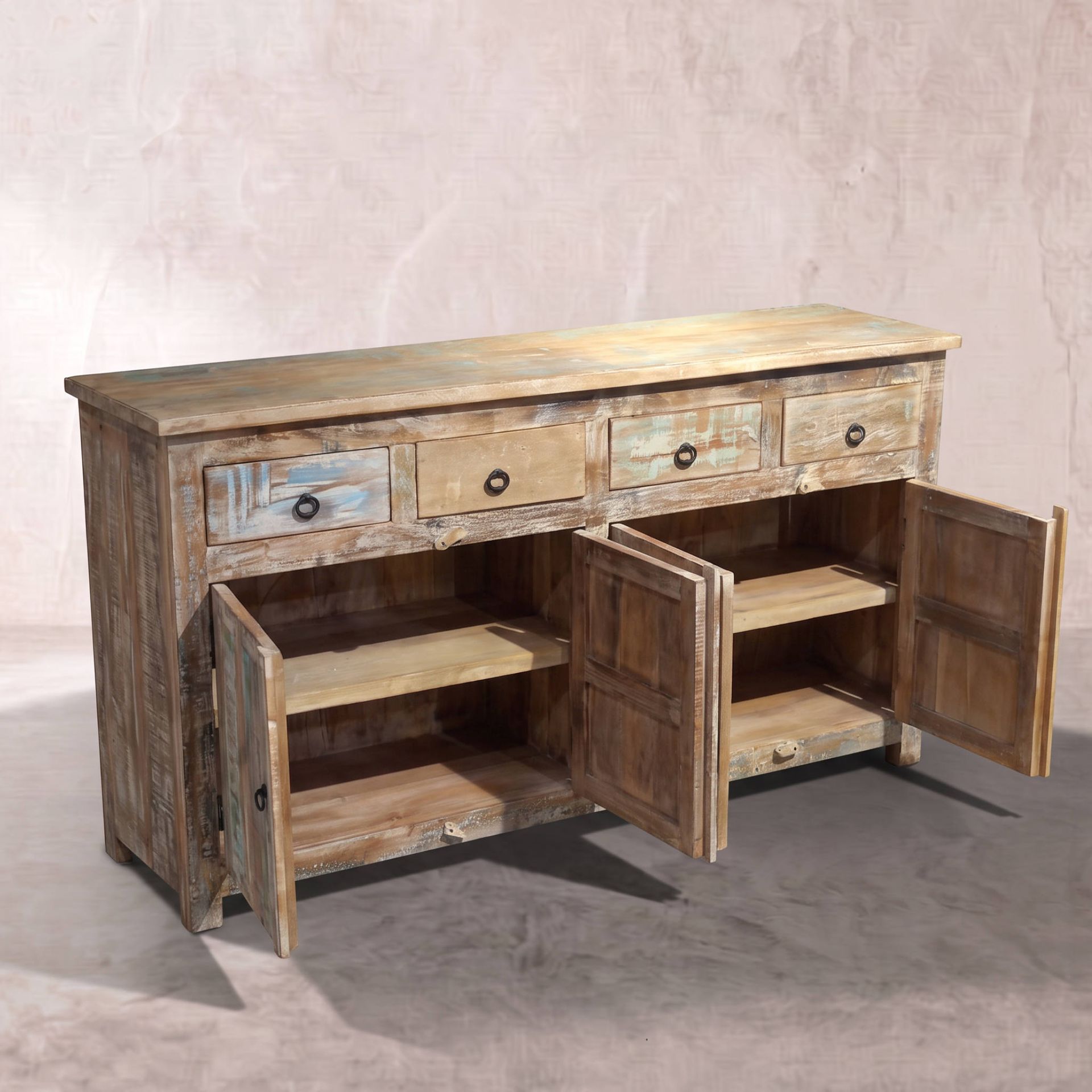 Aparador Alhmirah 4 puertas - 4 cajones 176x40x90cm | Madera de Mango