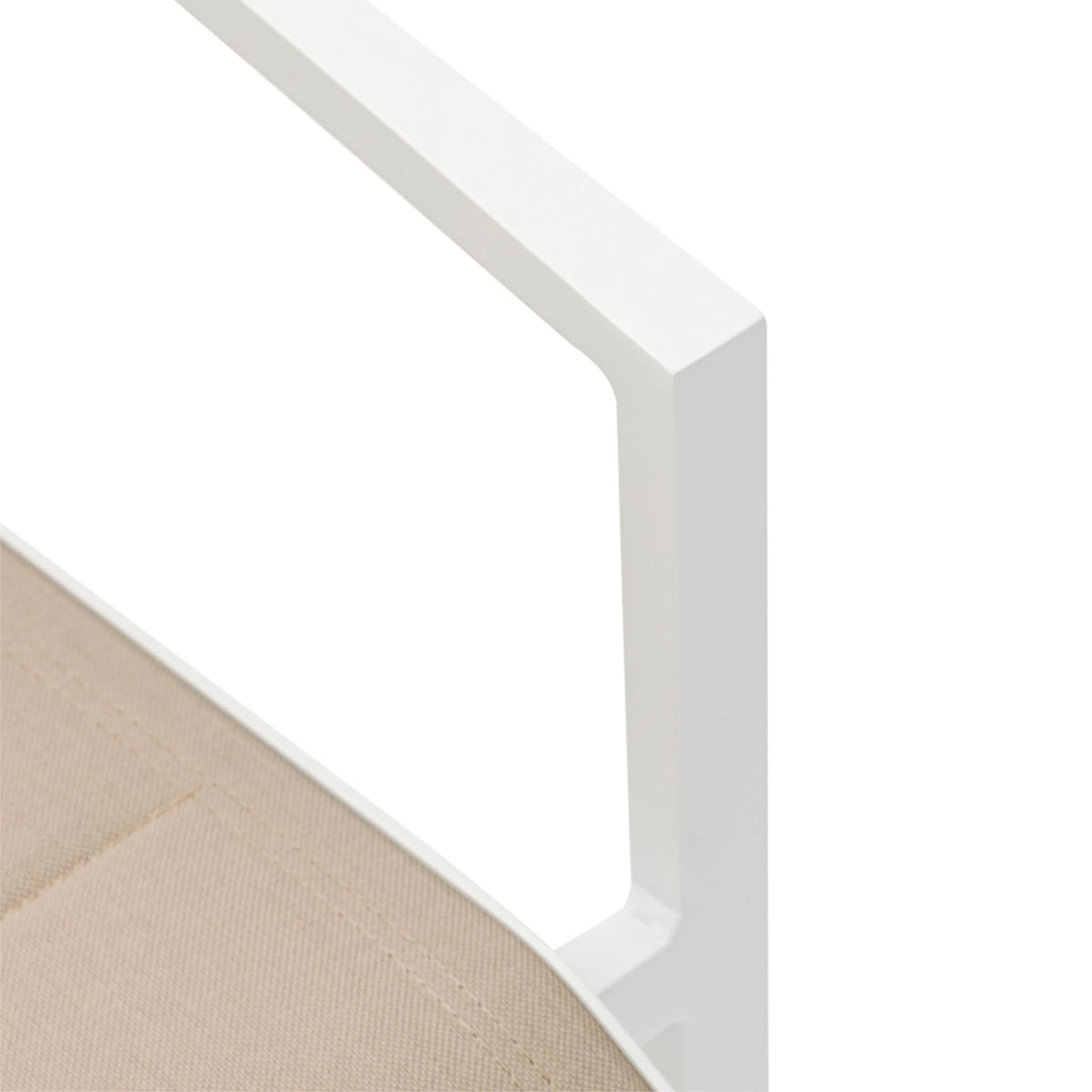 Sillón de comedor ORICK aluminio blanco y textil taupe