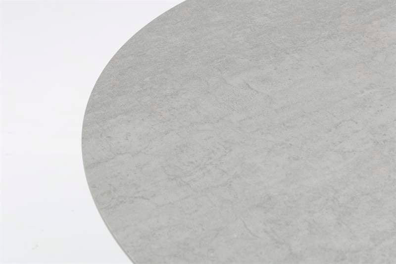 Mesa redonda Bais Ø 120x75 cm aluminio antracita y top mesa porcelánico gris medio