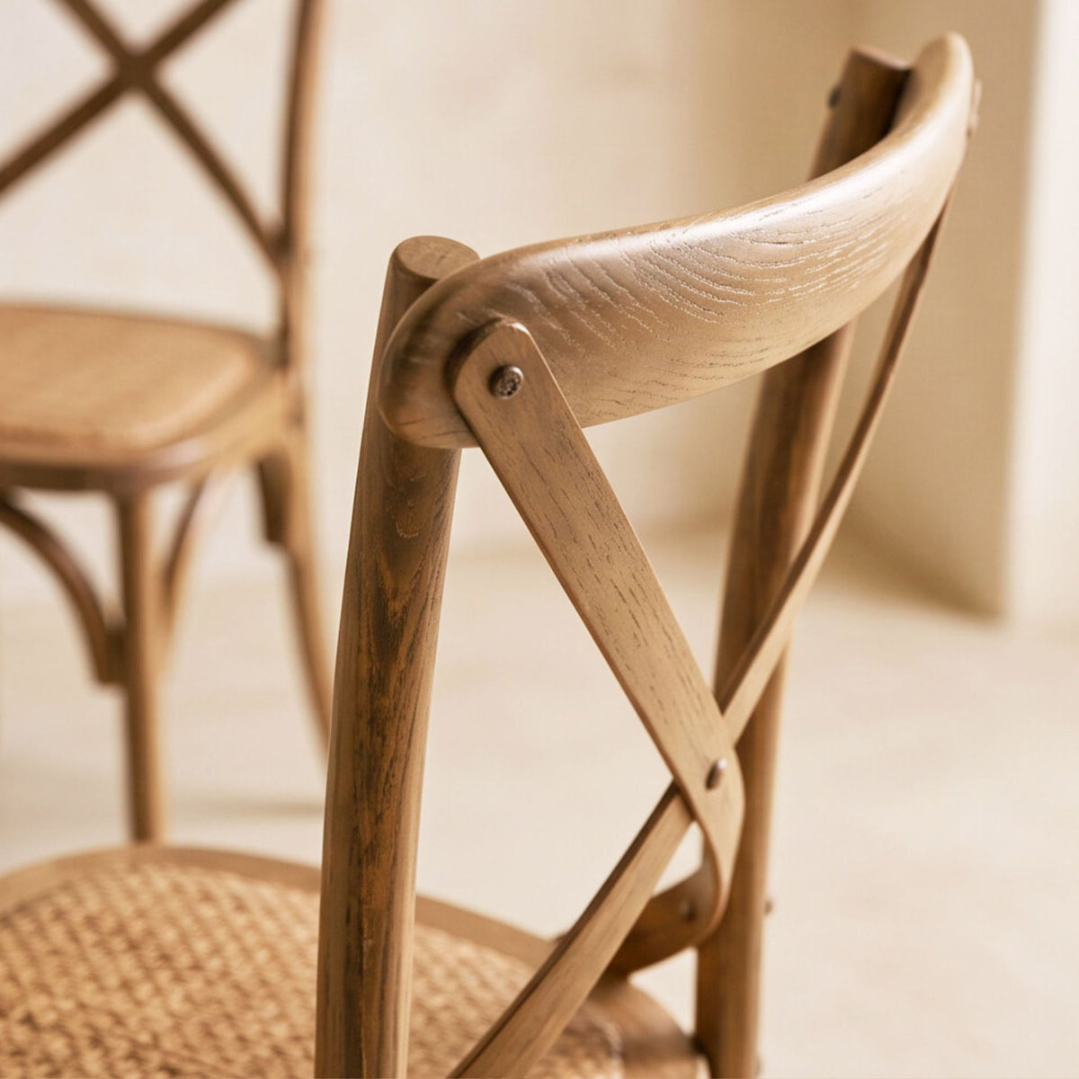 Silla de comedor Cross Back Oak Natural | Roble macizo