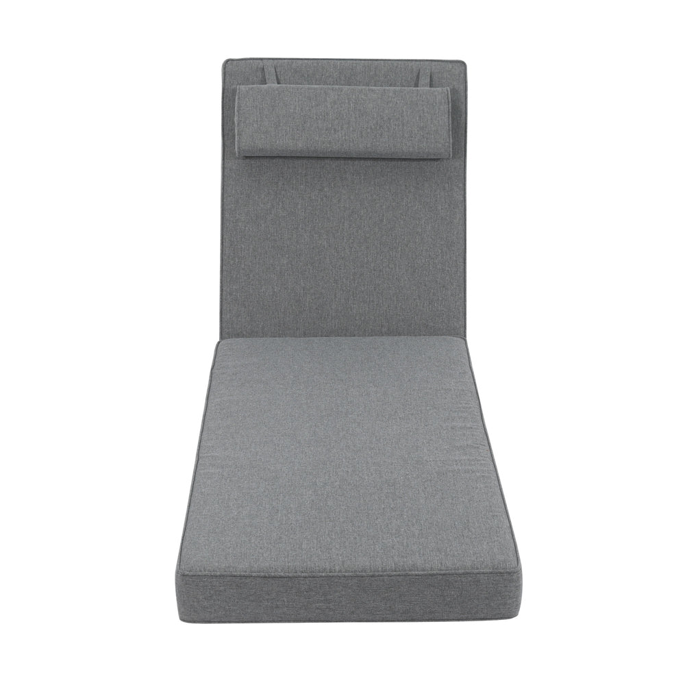 Cojín para tumbona Roxas 59x199x10 cm color gris oscuro | Kubu #