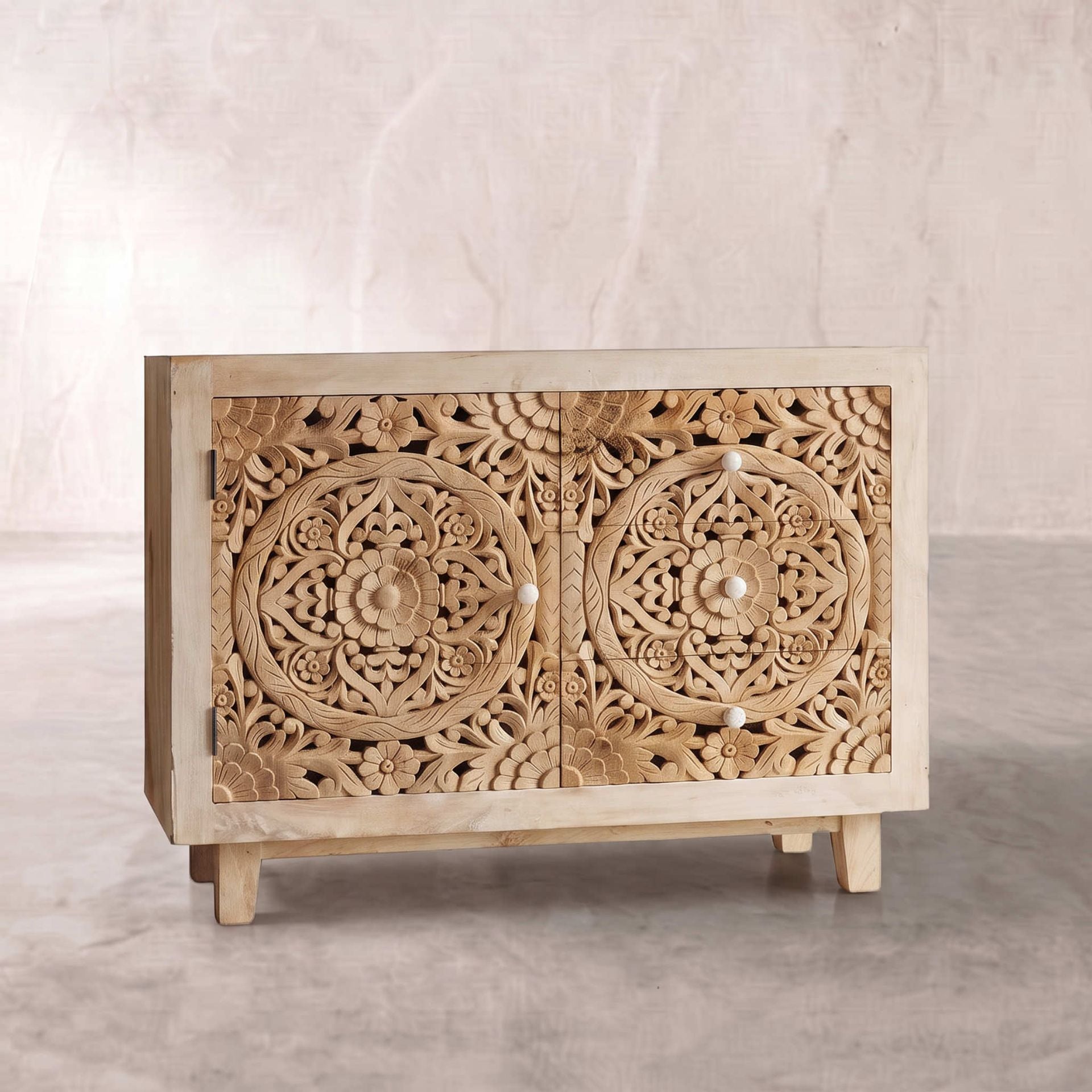 Mueble 1 puerta 3 cajones Borneo 100X40X80cm | Madera de Mango