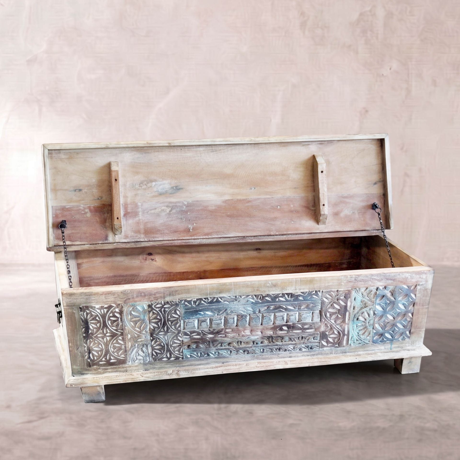 Mesa de Centro Baúl de Madera ALHMIRAH 120x65x45cm | Madera de mango