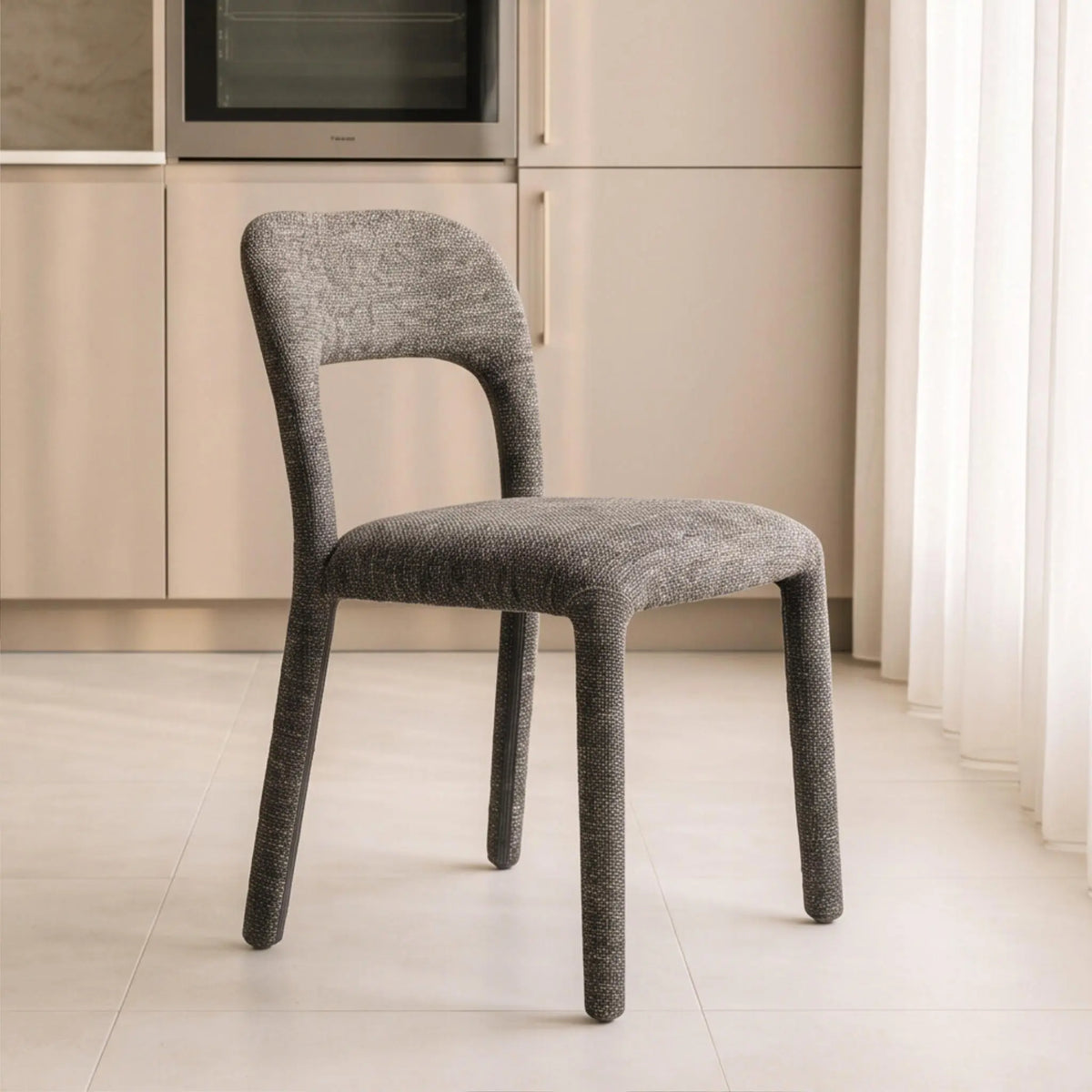 Silla de comedor Horsens gris | Tapizada y Apilable