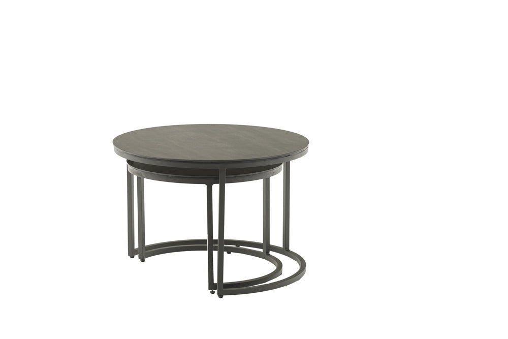 mesa auxiliar Albury aluminio antracita diam.59cm | Kubu #