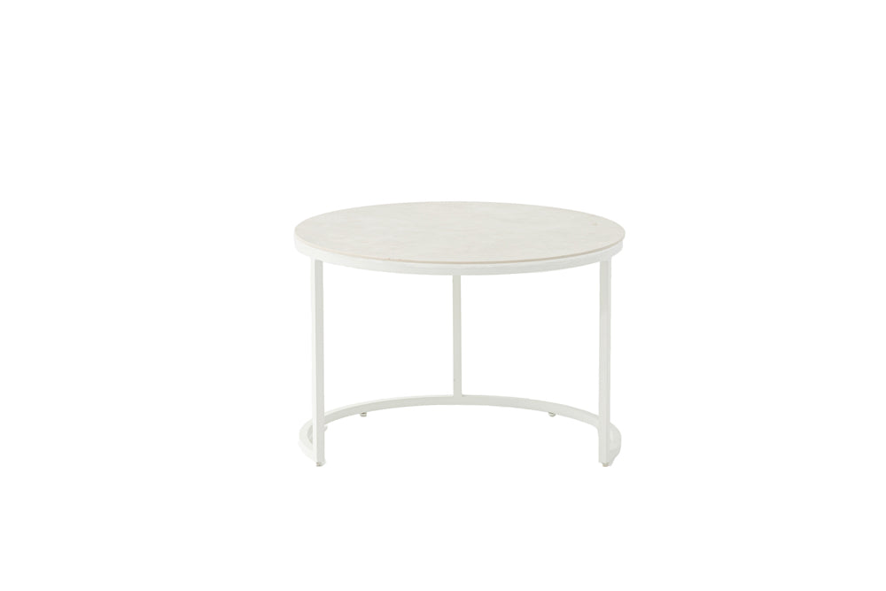 mesa auxiliar Albury aluminio blanco diam.74cm | Kubu #