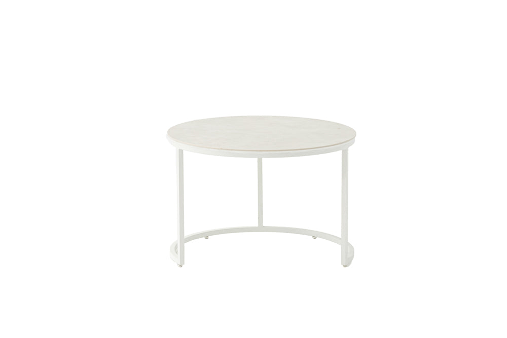 mesa auxiliar Albury aluminio blanco diam.74cm | Kubu #