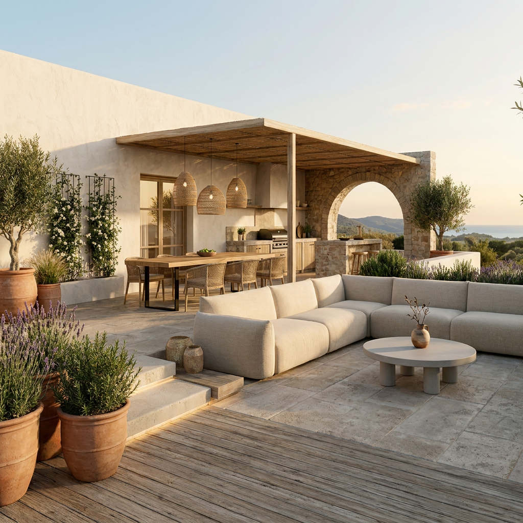 Tendencias en terrazas y jardines 2026: diseño mediterráneo, materiales naturales y confort sin límites