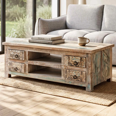 Mesa de centro Alhmirah 125x65x45cm | Madera de Mango | KUBU #