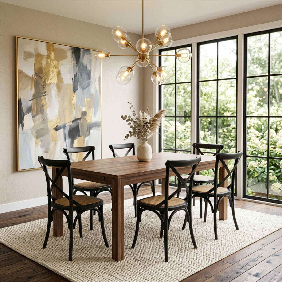Silla de comedor Cross Back Black