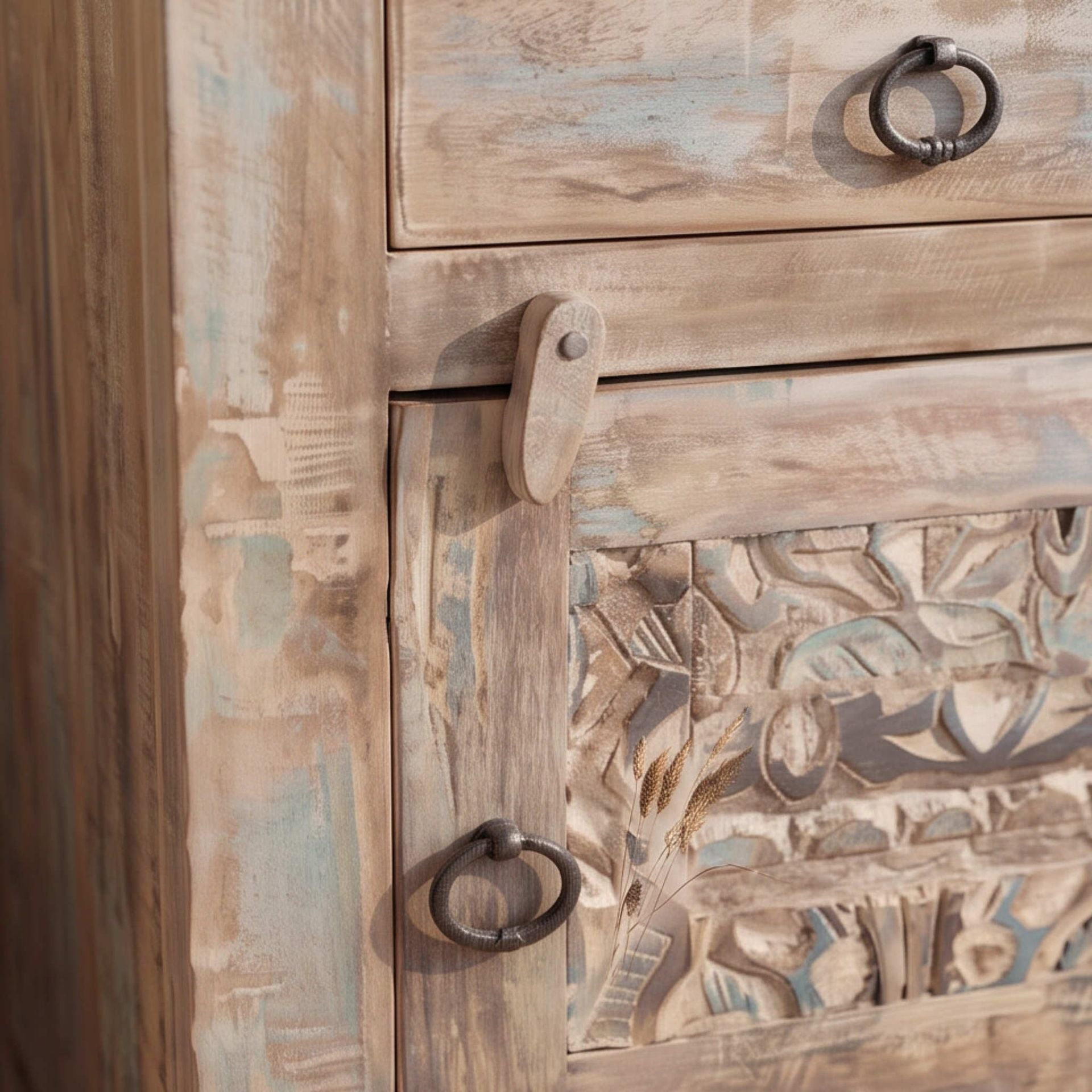 Mesita de noche Alhmirah 50x40x60cm | Madera de Mango