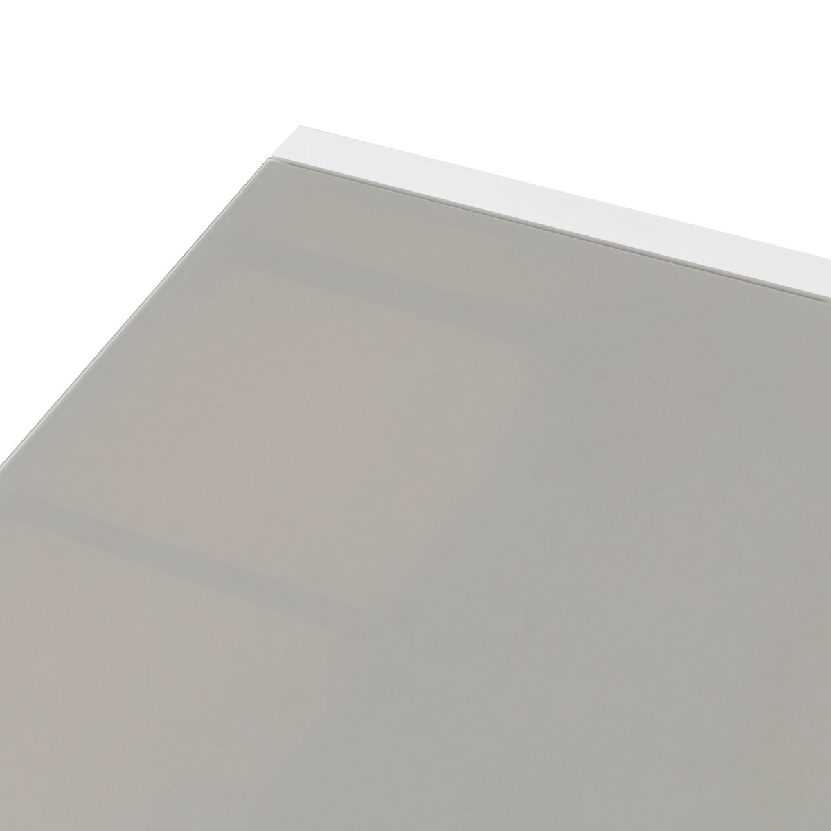 Mesa extensible ORICK 100 x 150/225 cm aluminio blanco y cristal gris claro