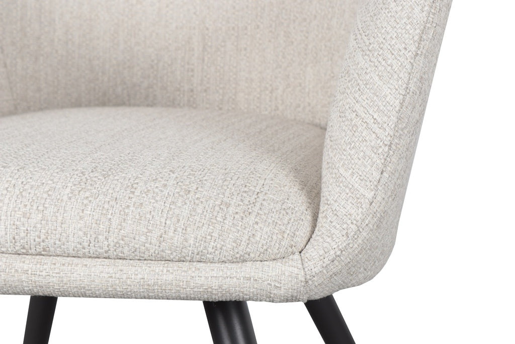 Silla de comedor Eren aluminio antracita textil beige. | Kubu #