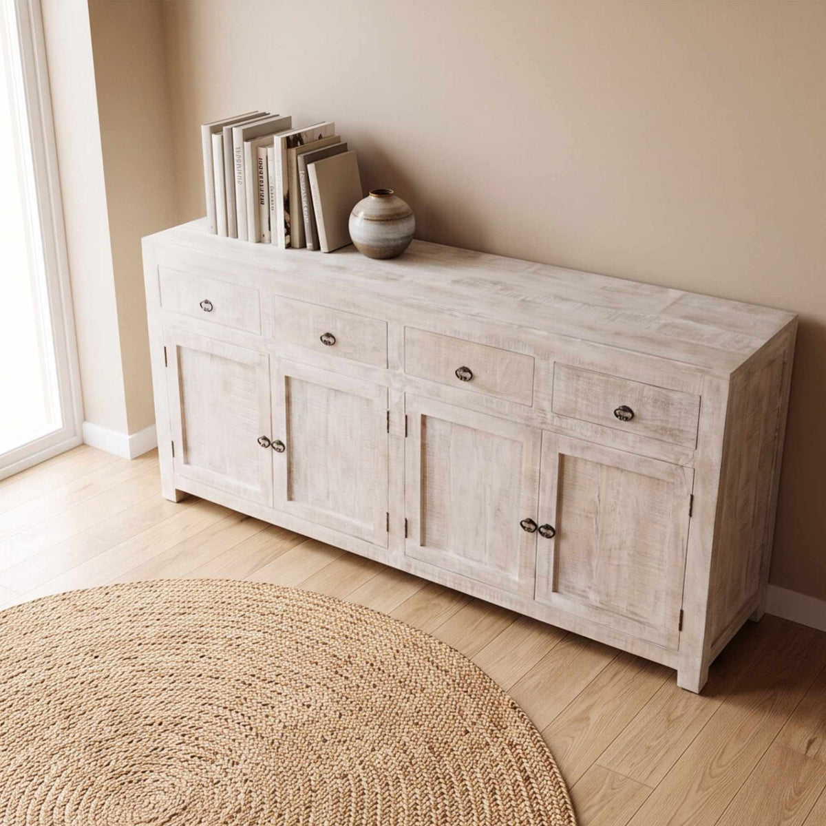 Aparador Goa 4 puertas - 4 cajones 175x40x90cm | Madera de Mango