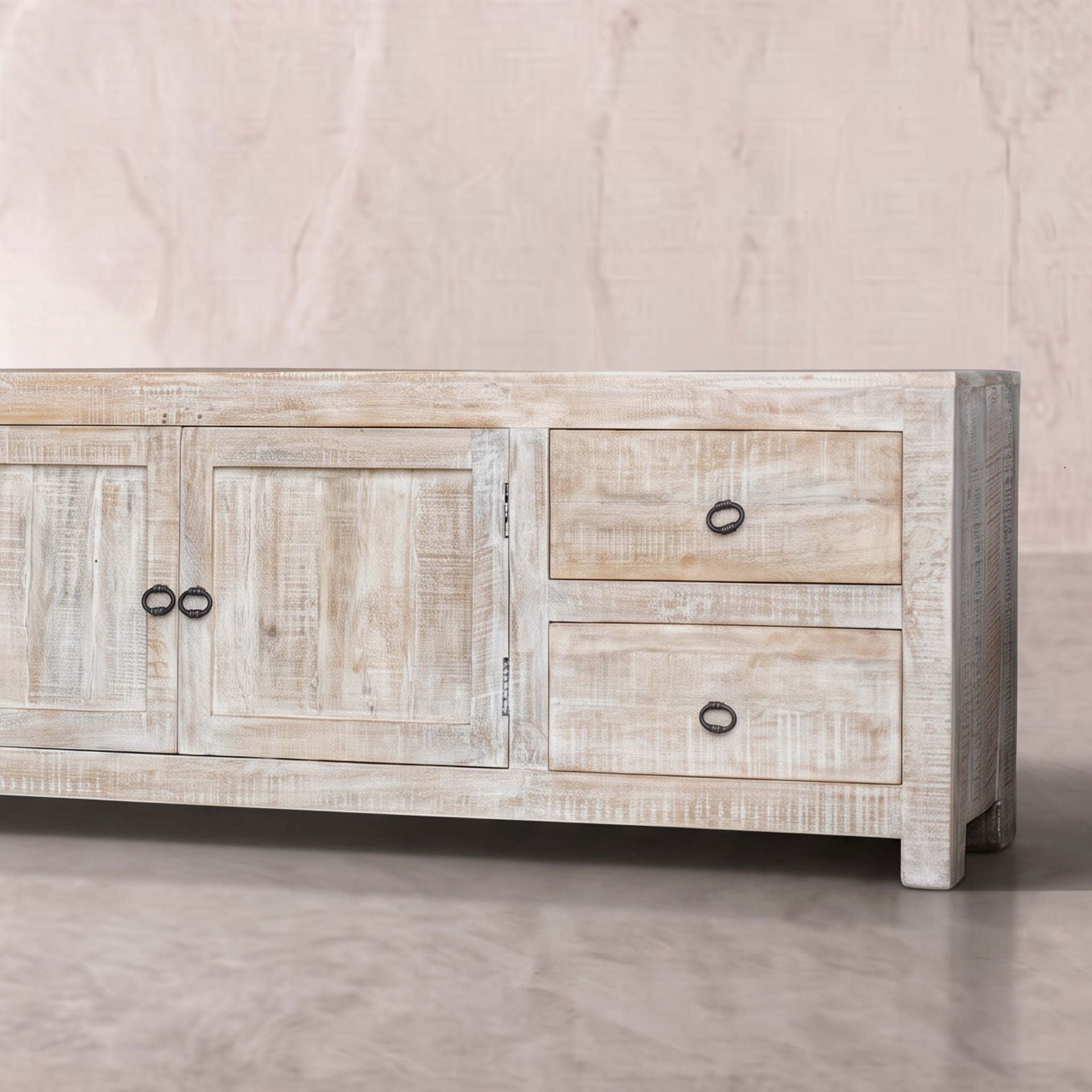 Mueble de TV Goa 2 Puertas / 4 cajones 200x40x60cm | Madera de Mango