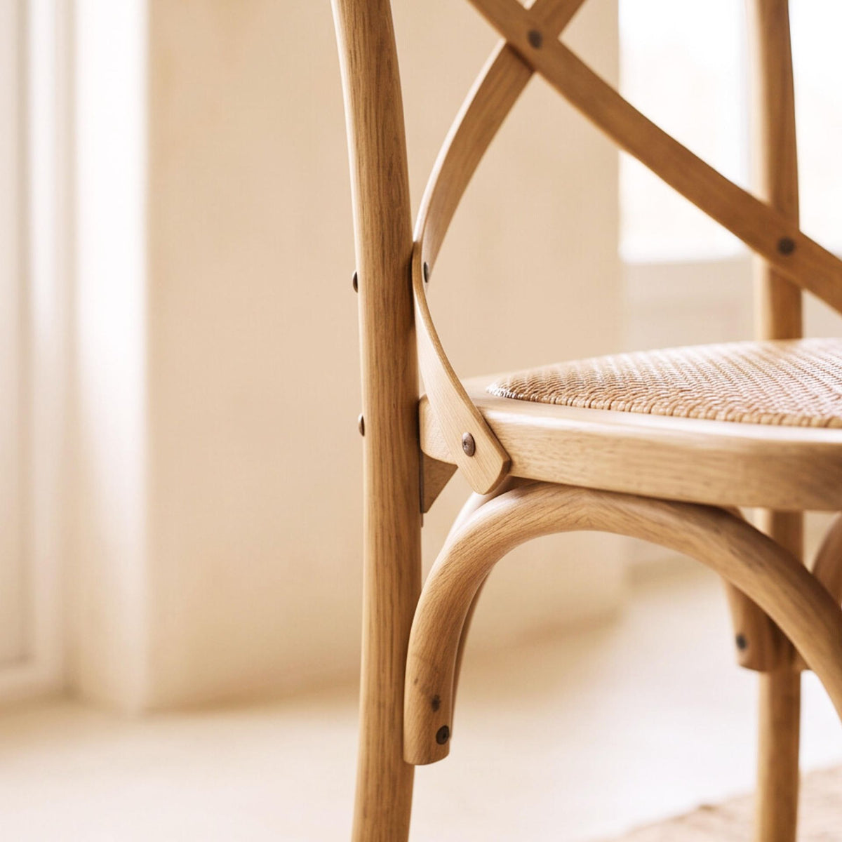 Silla de comedor Cross Back Oak Natural | Roble macizo