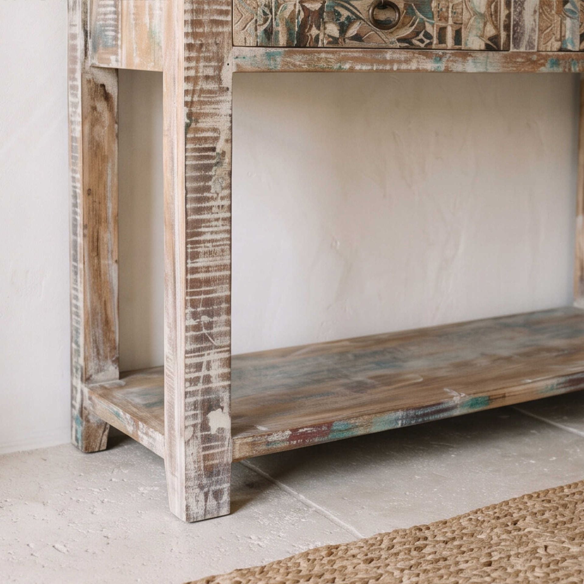 Recibidor consola Alhmirah 100x35x80cm | Madera de Mango