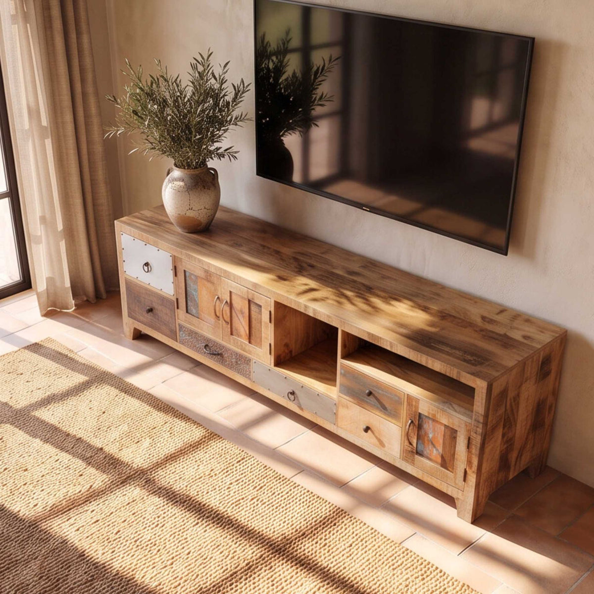 Mueble TV Korba 200x40x60cm | Madera de Mango
