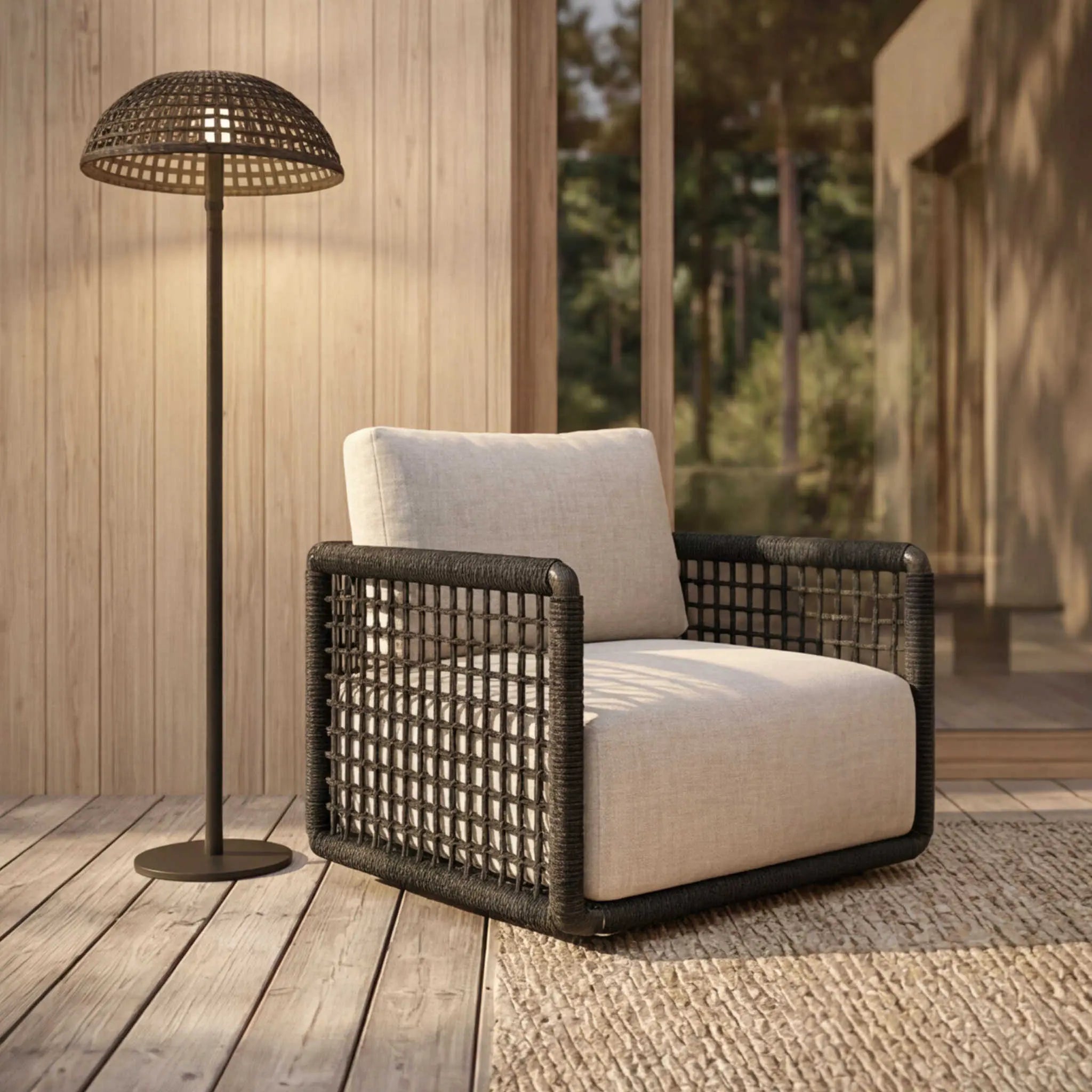 Sofá 1 plaza Santa Ana antracita / beige | Kubu #