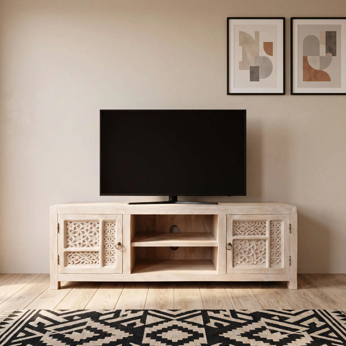 Mueble TV Pawai 2 puertas 160x40x60cm | Madera de Mango