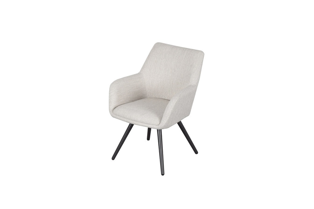 Silla de comedor Eren aluminio antracita textil beige. | Kubu #