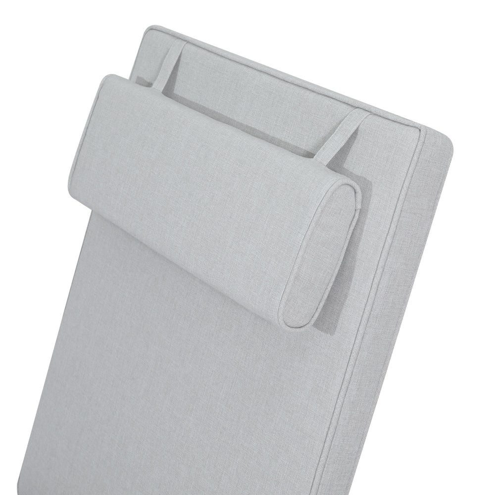 Cojín para tumbona Roxas 59x196x5 cm color  gris claro | Kubu #