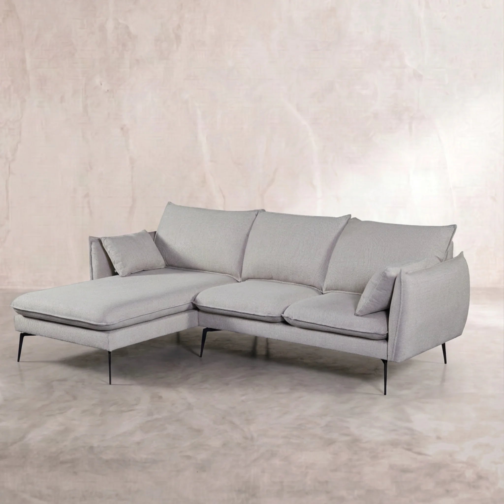 Sofá Albury Chaise Longue Izquierda Blanco Perla | KUBU