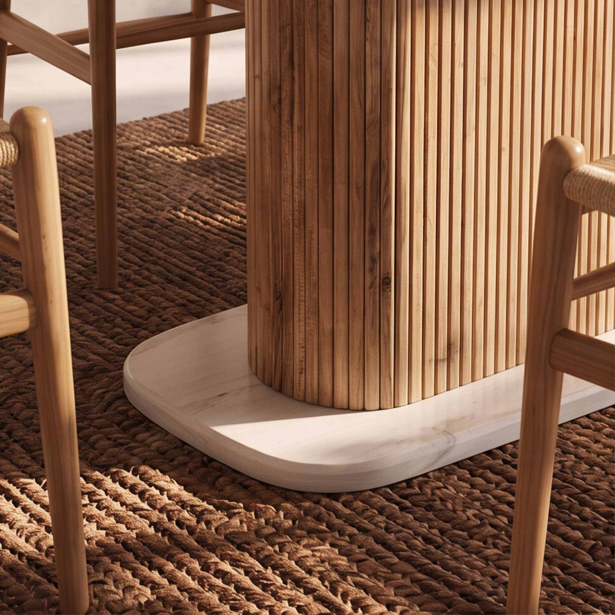 Mesa de comedor Bristol 180x90x76cm | Madera de Mango y Mármol Blanco | KUBU #