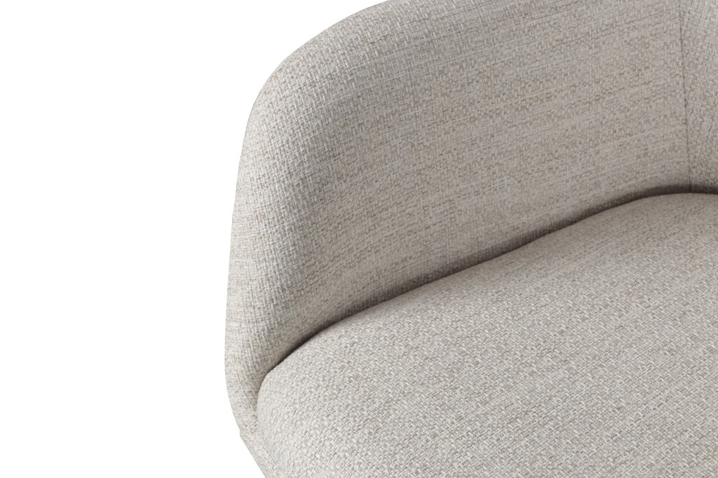 Silla de comedor Eren aluminio blanco textil beige. | Kubu #